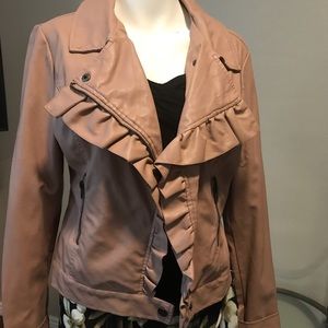 Faux leather blush colored jacket